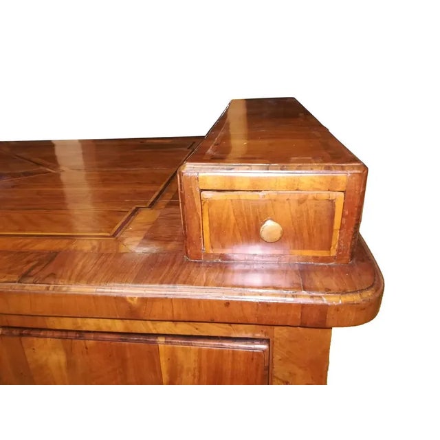 Mid 18th Century Mid-18th Century Regency Style Olive Root Wood Desk with Drawings, Italy, 1760 For Sale - Image 5 of 7