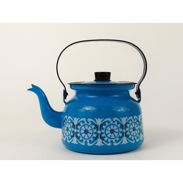 Mid-Century Finnish Enamel Tea Pot Kettle by Kaj Franck, 1960s For Sale - Image 3 of 17