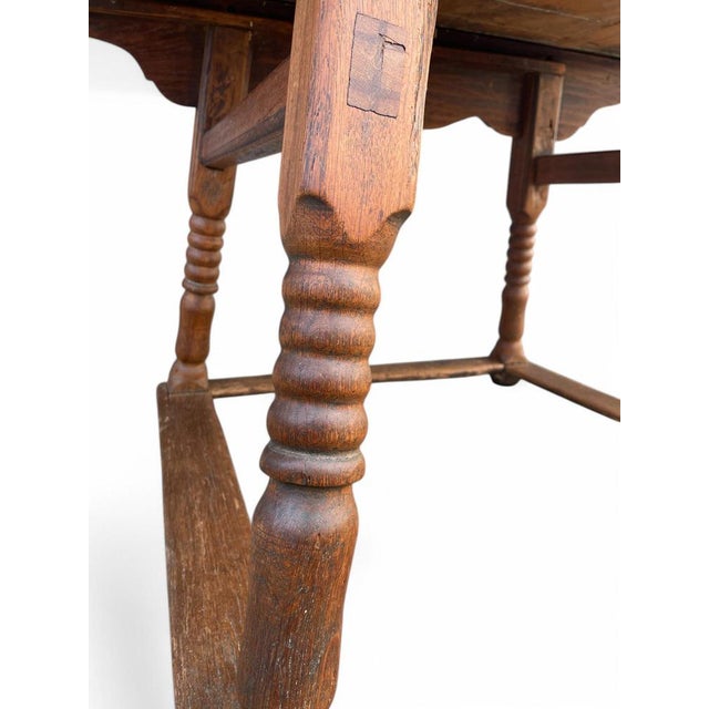 Antique Oak and Maple Dining Table For Sale - Image 11 of 18