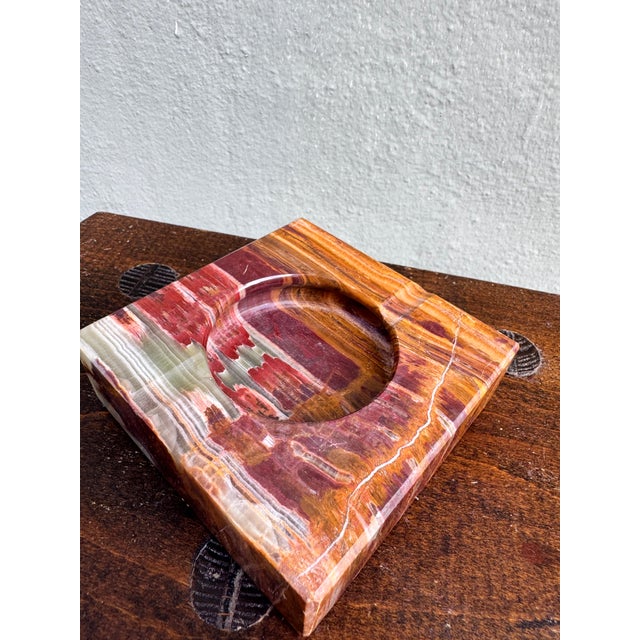 Vintage Italian Onyx Stone Catchall Trinket Tray, a Pair — Mid-Century Modern For Sale In Miami - Image 6 of 8