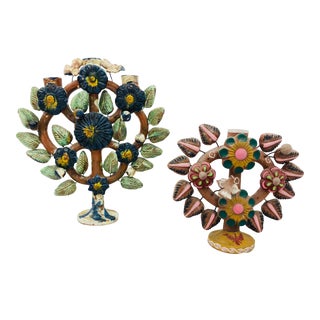 Antique Mexican “Tree of Life” Candelabras For Sale