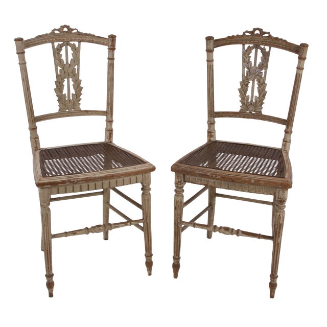 Louis XVI Petite Chairs, 18th C. - A Pair For Sale