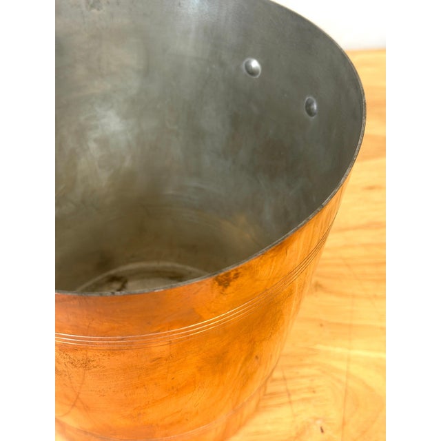 Vintage French Copper & Brass Champagne Bucket Stamped “Made in France”, 1950s For Sale - Image 11 of 12