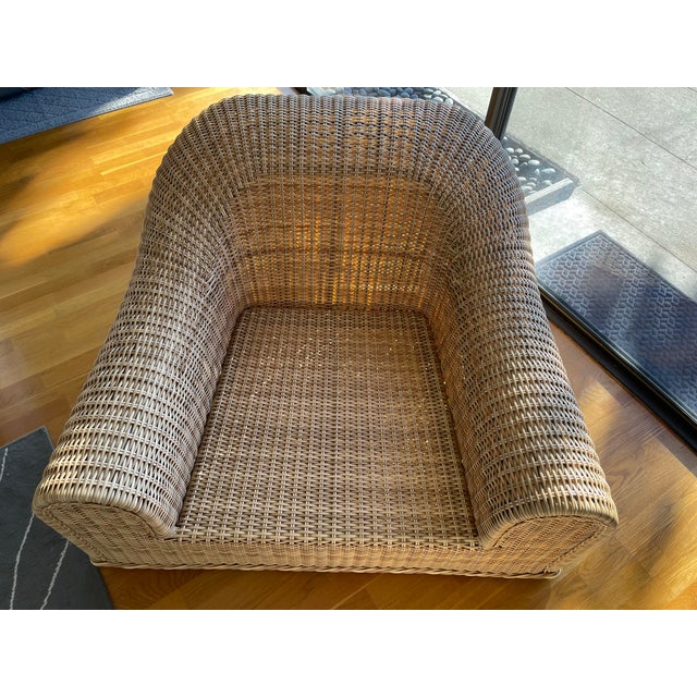 Wicker Jennifer Lounge Chair Attributed to Michael Taylor For Sale In Los Angeles - Image 6 of 11