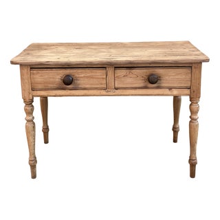 English Pitch Pine Console Table with Drawers For Sale