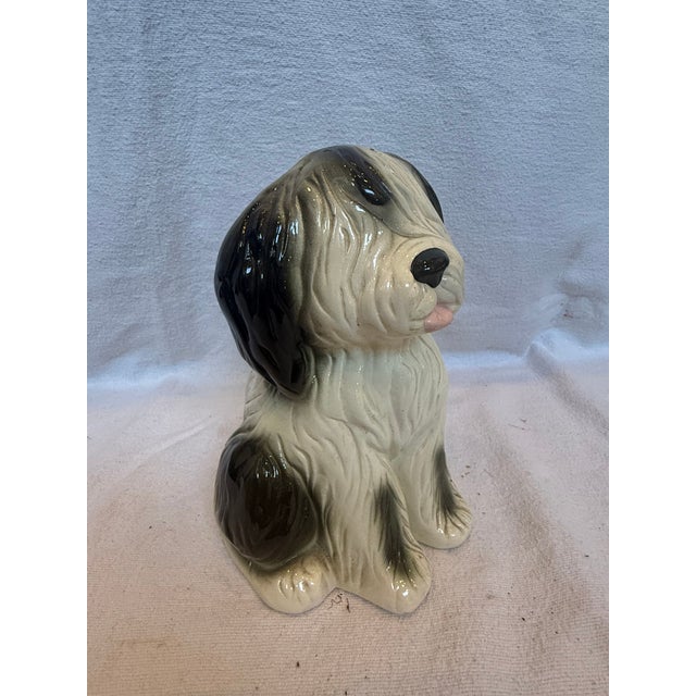 1940s Porcelain Shaggy Sheep Dog Planter For Sale In Los Angeles - Image 6 of 9