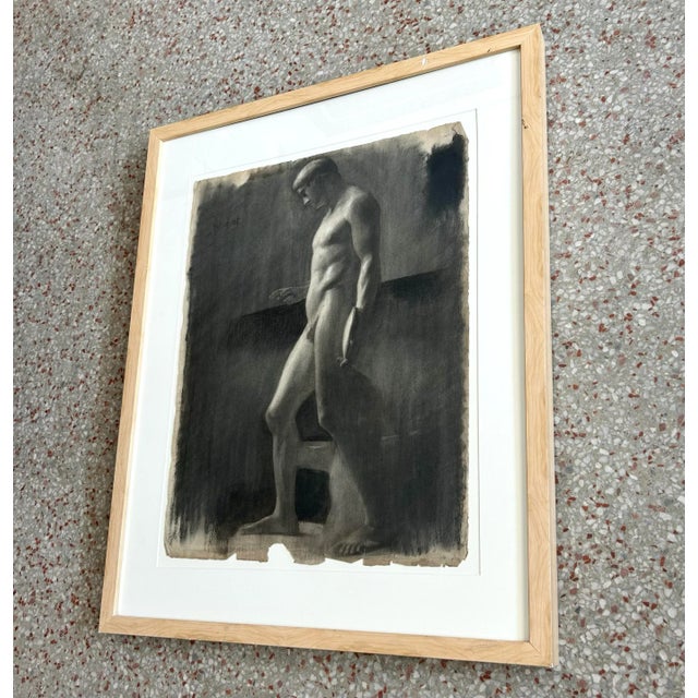 1930s Vintage Boho Sketch of Man on Paper For Sale - Image 5 of 6