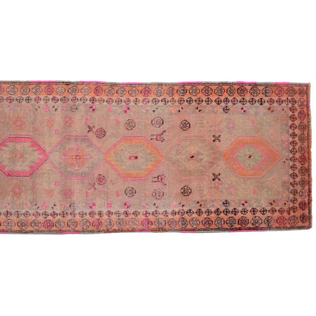 Antique Kurdish Runner Herki Rug. Hand-Knotted 100+ Years Old Tribal Runner - 3′3″ × 11′11″ For Sale - Image 9 of 12