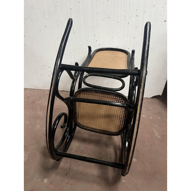 Rocking Chair in Bent and Stained Wood For Sale - Image 11 of 14
