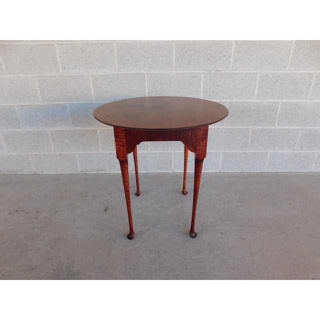 Tiger Maple Queen Ann Accent Table by Great Windsor Chair Co For Sale In Philadelphia - Image 6 of 14