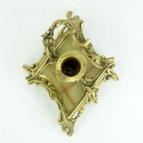Gold Late 19th Century Art Nouveau Candlestick Holder For Sale - Image 8 of 9