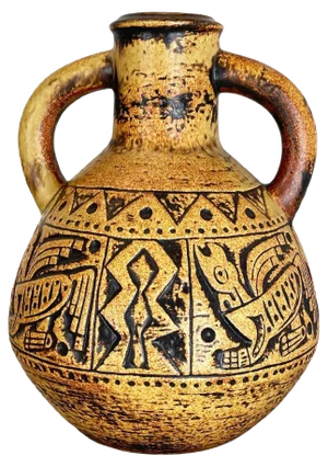 Pottery Fat Lava Maya Tiki Vase from Jasba Ceramics, Germany, 1970s
