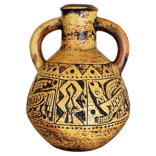 XXL Colorful Pottery Fat Lava Maya Tiki Vase from Jasba Ceramics, Germany, 1970s For Sale