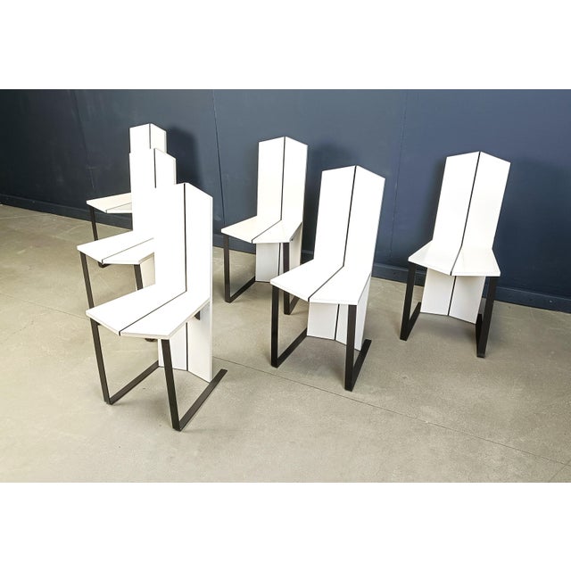 Metal Postmodern Dining Chairs, 1980s, Set of 6 For Sale - Image 7 of 13