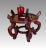 Taller vintage Chinese brown rosewood display stand or pedestal. Circular stand with five stylised dragon shaped legs and...
