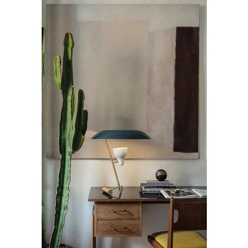 Metal Lamp in Dark Burnished Brass with Grey Difuser by Gino Sarfatti for Astep For Sale - Image 7 of 13