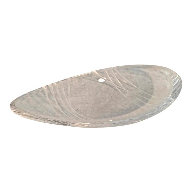 Vintage Villeroy & Boch Etched and Cut Glass Dish, Signed For Sale