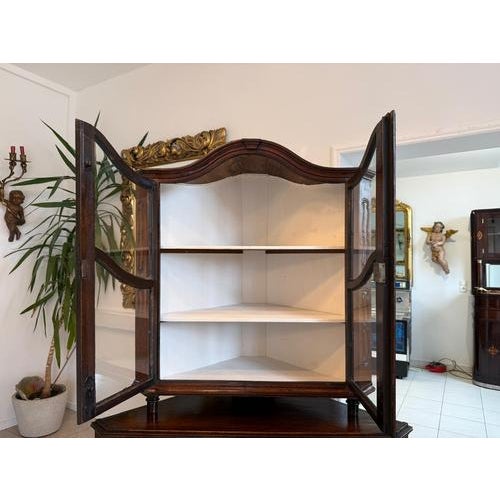 White Corner Display Cabinet in Wood For Sale - Image 8 of 13