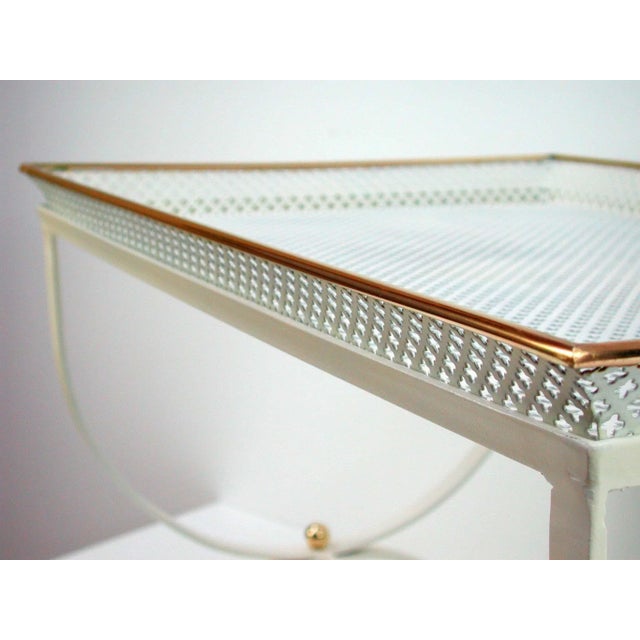 Mid-Century French White Side Table, 1950s For Sale - Image 9 of 13