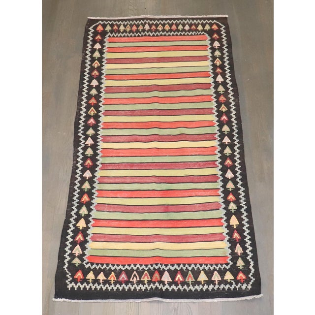 an early 20th century Striped Persian Kilim Details rug no. j4295 size 3' 3" x 6' 5" (99 x 196 cm)