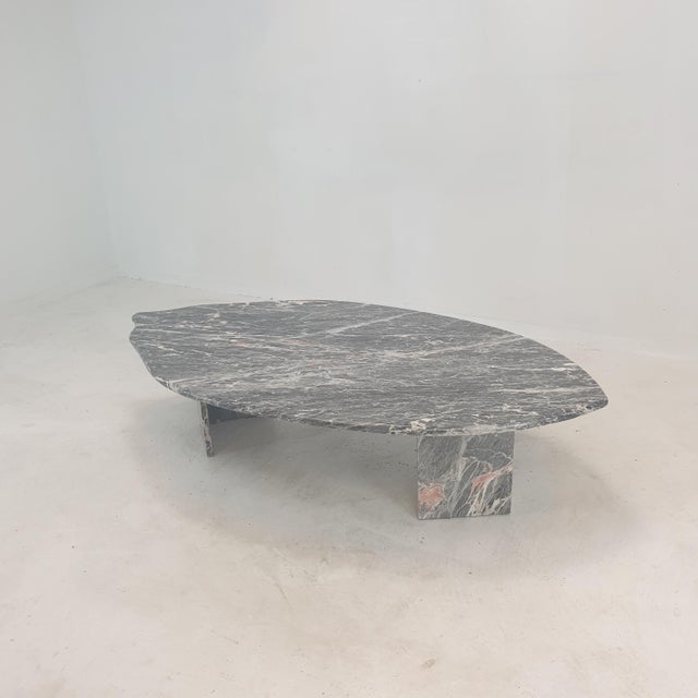 Stone Italian Marble Leaf Shape Coffee Table, 1980s For Sale - Image 7 of 18