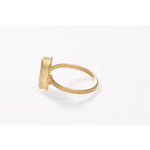 Bronze Cross Set in 21k Gold Ring, Size 7 For Sale - Image 11 of 12