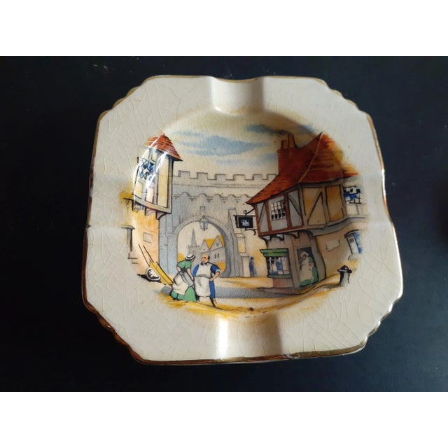 1940s 1940s Royal Winton England Square Ashtray For Sale - Image 5 of 7