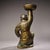 Vintage Bronze Oil Lamp With Gold Inlay - Kneeling Boy Figure For Sale - Image 4 of 10