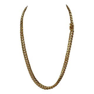Vintage 14 Karat Yellow Gold 54.7 Gm Miami Cuban Link Italian Chain Unisex, 24" For Sale