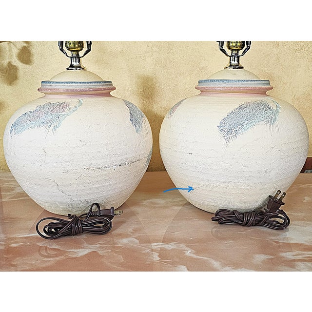 Ceramic Vintage 1980s Postmodern Sculptural Ceramic Table Lamps – a Pair For Sale - Image 7 of 18