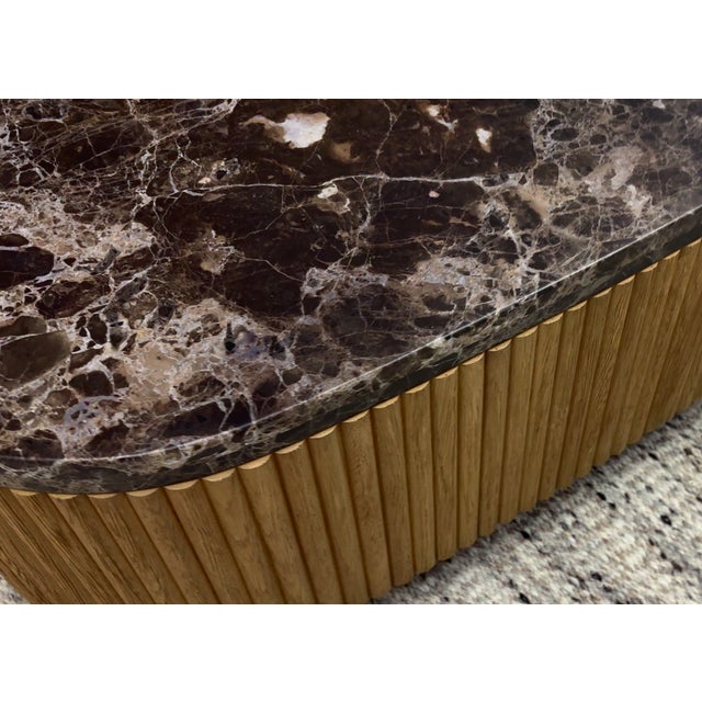 Rh Mulholland Emperador Plinth Rectangular Coffee Table – 60" For Sale - Image 11 of 18