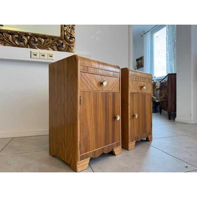 1930s Art Deco Style Bedside Cabinets, 1930s, Set of 2 For Sale - Image 5 of 11