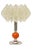 Mid-Century Table Lamp with Orange Ceramic Ball and Lotus Shade For Sale