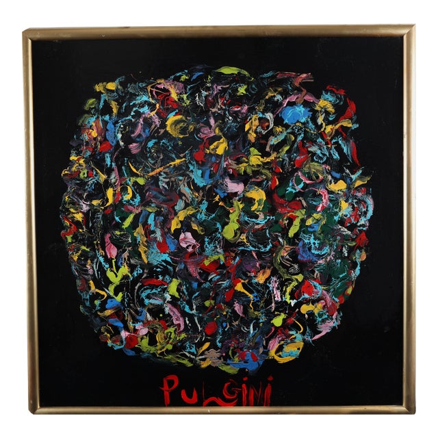 Large Thomas Pulgini Abstract Pop Art Oil Painting For Sale