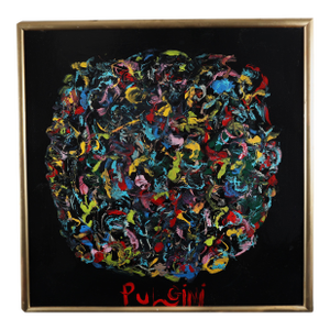 Large Thomas Pulgini Abstract Pop Art Oil Painting