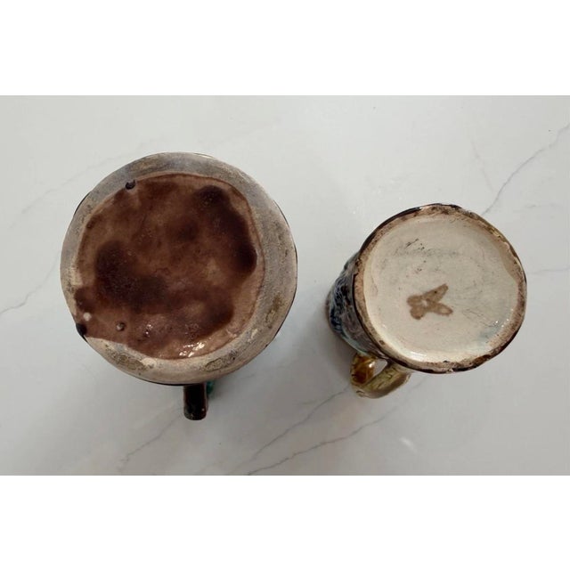 Antique 19th C. Victorian Majolica Botanical & Harvest Pitchers - Set of 3 For Sale - Image 12 of 12