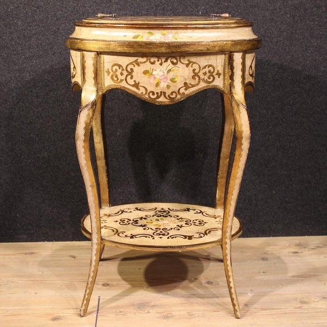 20th Century Tuscan Lacquered Gilded and Painted Side Table, 1950 For Sale - Image 9 of 13