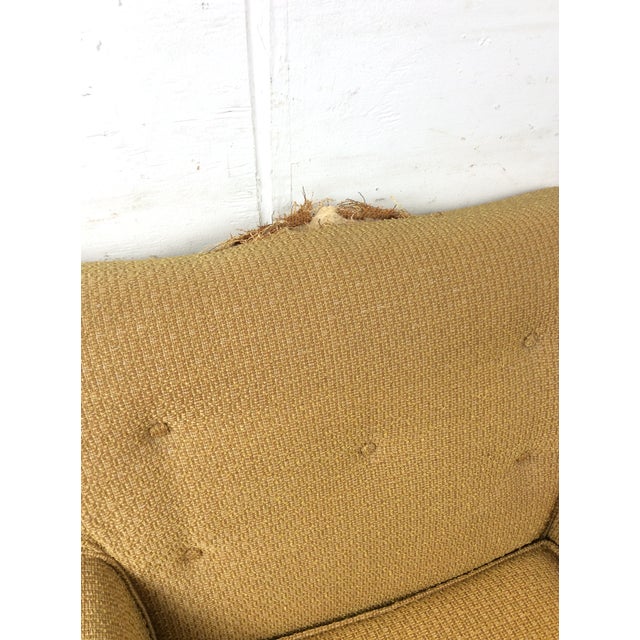 Mid Century Modern Lounge Chair With Vintage Yellow Upholstery For Sale - Image 12 of 18