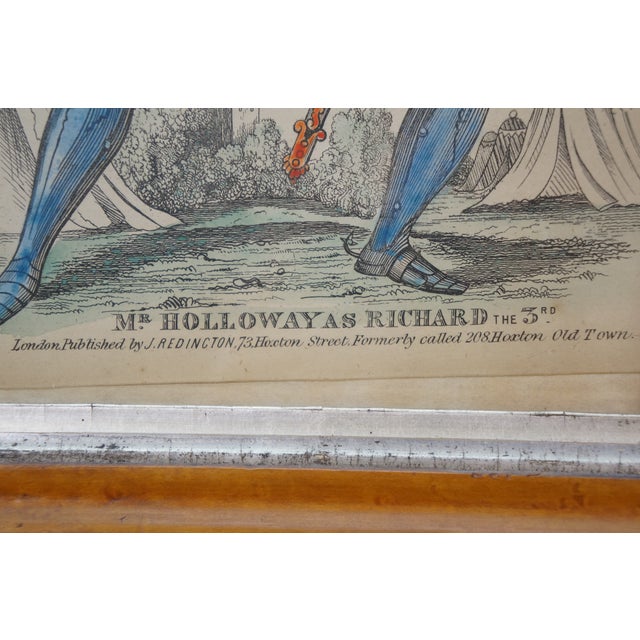 Yellow 4 Antique J Redington London Shakespeare Theatrical Tinsel Etching Prints 13" For Sale - Image 8 of 14