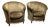 Pair of Vintage Library Barrel Chairs in Dark Green Fabric For Sale