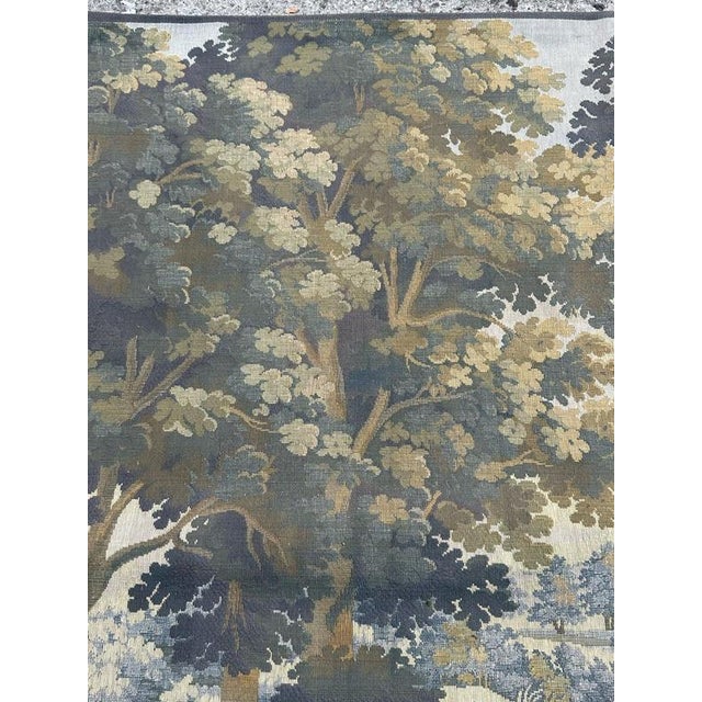 Vintage French Jacquard Tapestry with Verdure Motif in the style of Aubusson, 1960s For Sale - Image 17 of 18