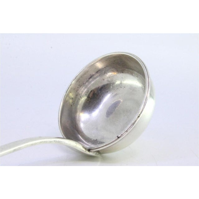 Plain Silver Soup Ladle with Frieze and Handle For Sale - Image 3 of 6