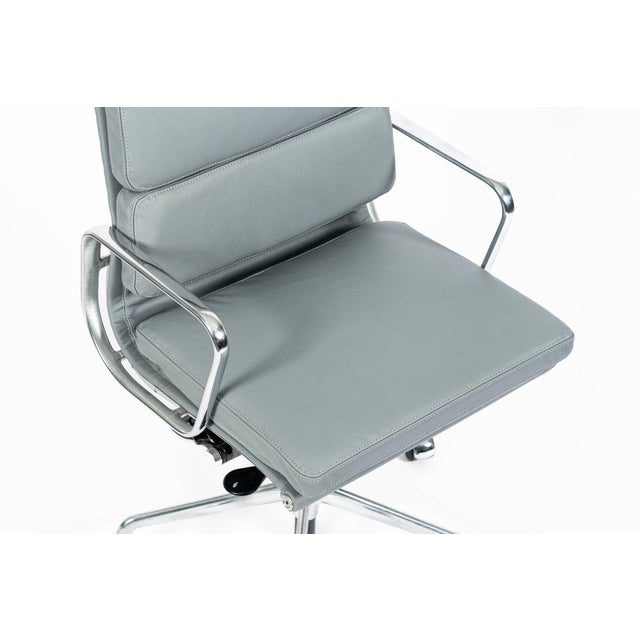 Herman Miller Eames Tall Gray Leather Office Chair Soft Pad For Sale - Image 11 of 13