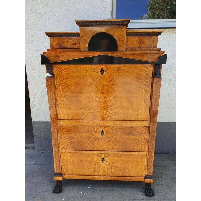 Biedermeier Secretary in Birch, 1815 For Sale - Image 15 of 18
