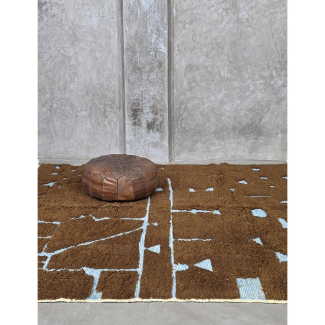 Chocolate Brown Moroccan Rug - 7.9 X 7.2 Ft For Sale In Cleveland - Image 6 of 8