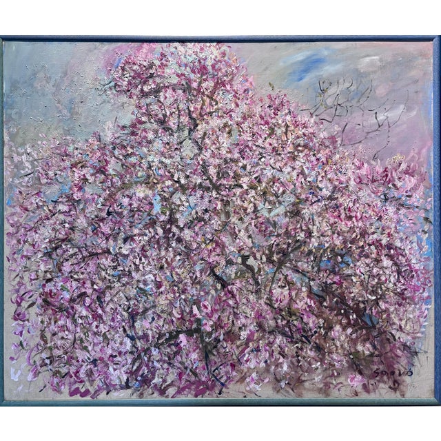 Anna Sogno, Flowering Tree, Oil on Canvas, 1991 For Sale