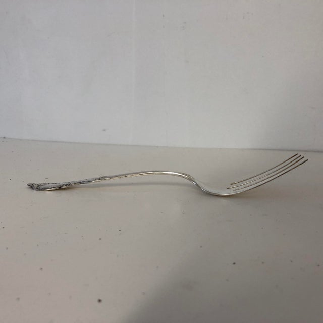 Shabby Chic Vintage Floral Silver Plate Serving Fork For Sale - Image 3 of 4