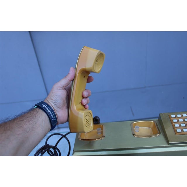 Vintage Rectangular Brass Telephone, 1970s For Sale - Image 4 of 10