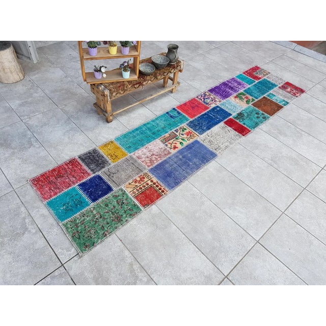 Turkish Faded Vintage Turkish Runner Rug For Sale - Image 3 of 10