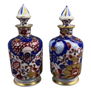 Imari Porcelain Perfume Bottles from Dresden Circle, 1890-1910, Set of 2 For Sale